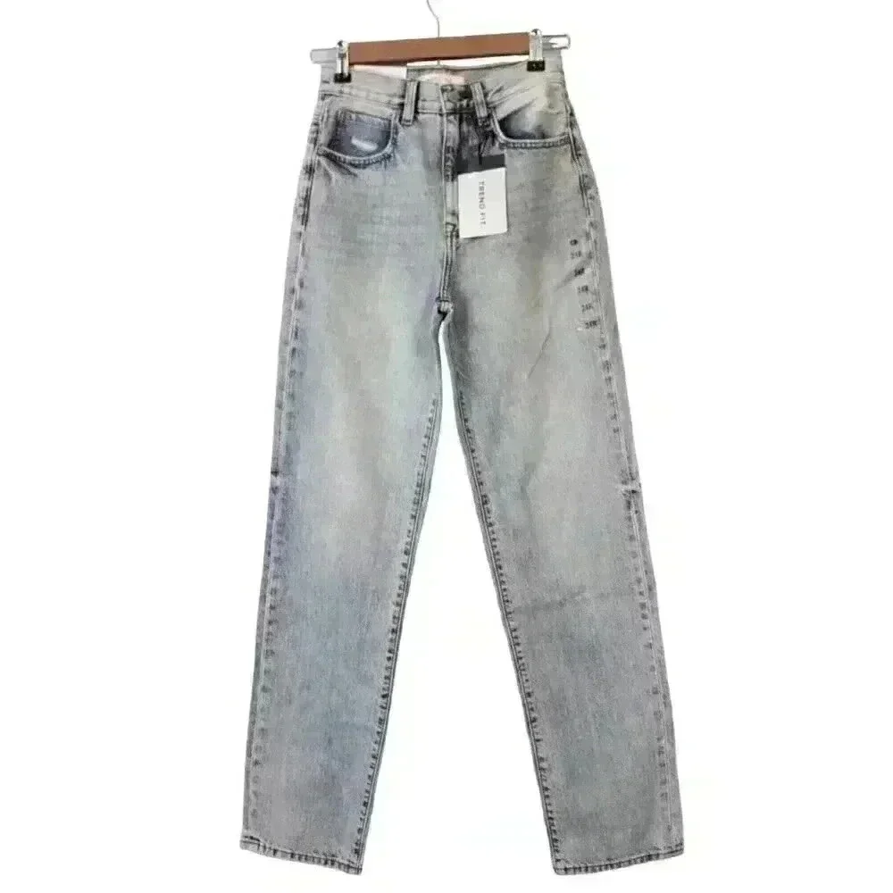 NWT Willow Root Buckle Jeans Size 24 The Vintage Dad Denim High Rise Light Wash - Picture 1 of 14